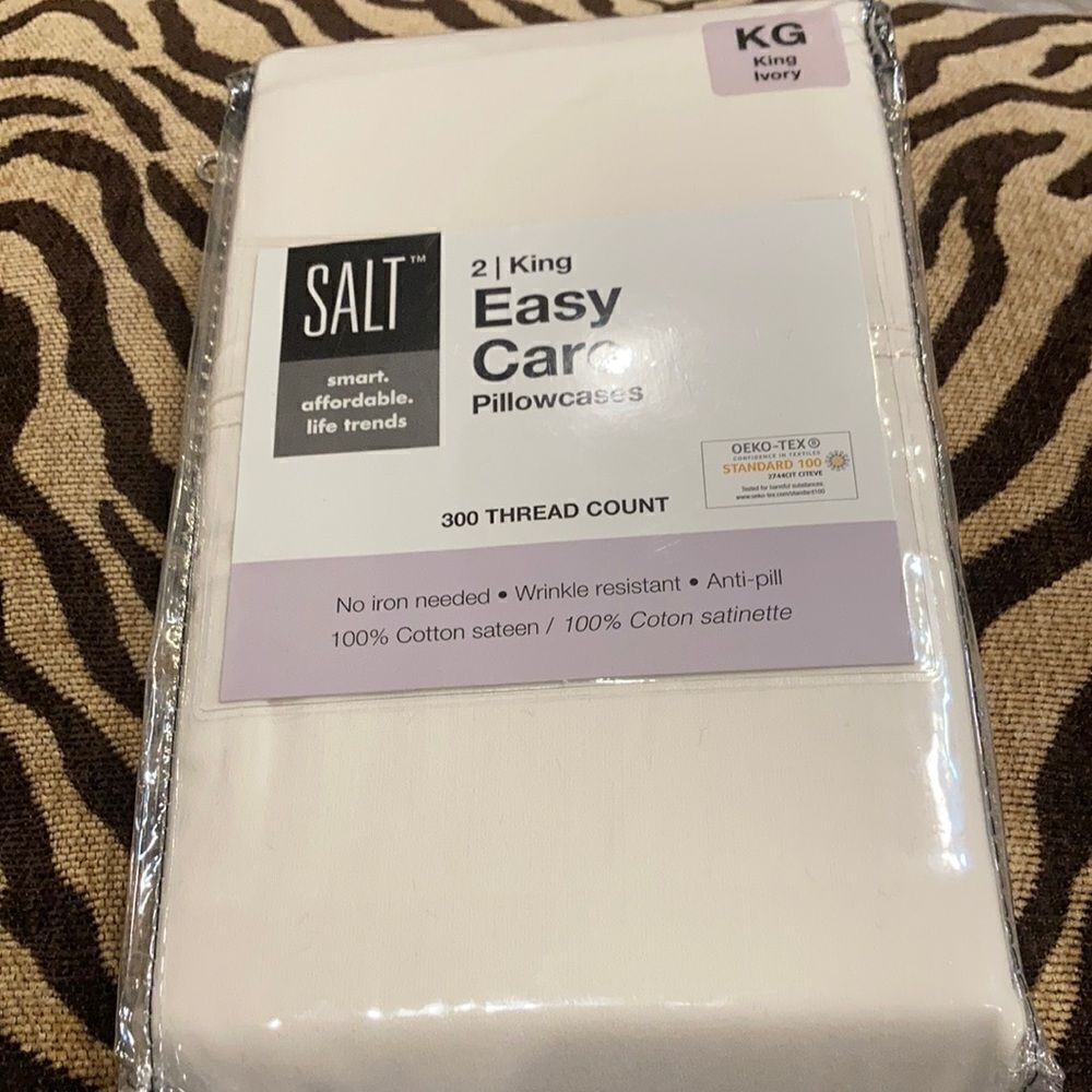 New SALT™ 300-Thread-Count Cotton Sateen Pillowcases (Set of 2) ivory